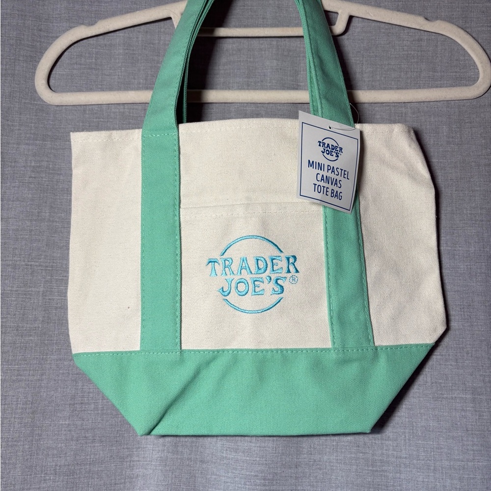Trader Joe’s - NWT - Mini Pastel Canvas Tote Bag
